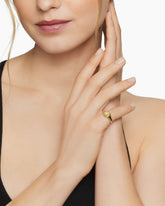 DY Initial Pinky Ring in 18K Yellow Gold with Diamond T, 9.8mm